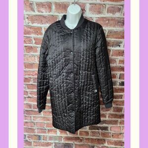 Puma Reversible Coat L | Black Quilted Puffer Longline Streetwear Athleisure